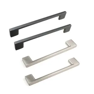 Drawer matt Black aluminium kitchen cabinets door pull handle cabinet handles cabinet pulls and knobs