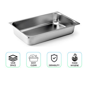 מחבת gn נירוסטה 2/3 304 ציוד מטבח סטנדרטי בגדלים סטנדרטי עם מכסה למסעדה ושימוש במלון - Product Image 5