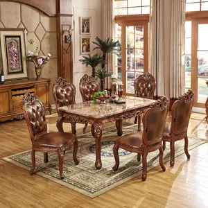 antique design marble dining table sets dining room furniture table and chairs for dining room