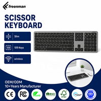 OEM ODM Keyboard Nirkabel 109-Tombol Scissor Foot Ultra Tipis Mini Isi Ulang Harga Pabrik Kustom untuk Komputer