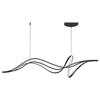Ligne Minimaliste Lampes Suspendues Contemporaines Plafonnier Lustres Design Noir Salon Silicone Gel Led Lustre