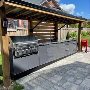 <span class=keywords><strong>ตู้</strong></span>ครัวบาร์บีคิ<span class=keywords><strong>ว</strong></span>กลางแจ้งแบบปรับแต่งได้ VERMONHOUZZ สไตล์หรูหราเรียบง่าย <span class=keywords><strong>กึ่ง</strong></span>กลางแจ้ง ทนต่อคราบน้ำมันและควัน - Product Image 2