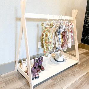 Perchero de madera para niños, armario Montessori para niños pequeños, almacenamiento de ropa para niños pequeños, regalo de decoración para sala de juegos - Product Image 2