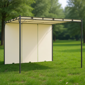 ศาลาครีมการ์เด้น ขนาด 118.1"x118.1"x88.6" โครงเหล็ก พร้อมม่านข้าง สำหรับใช้งานกลางแจ้ง - Product Image 2