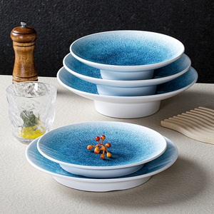 Xiangyuan <b>melamine</b> <b>plates</b>, commercial restaurant/hotel tall <b>plates</b>, round imitation porcelain stir-fry <b>plates</b>, serving dishes, - Product Image 1