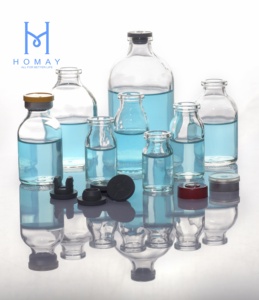 Homay mejor precio botella de vidrio moldeado transparente 5 7 <span class=keywords><strong>10</strong></span> 20 30 50 100ml para productos farmacéuticos con tapón de goma y tapa de aluminio - Product Image 4