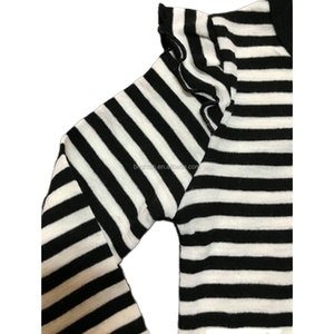 2627 AW moda 100% lana Merino bella ragazza Casual a righe a maniche lunghe T-Shirt a girocollo - Product Image 2