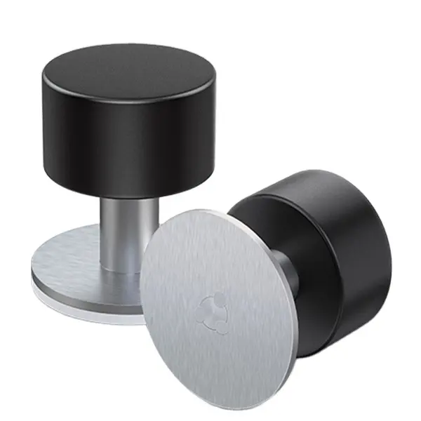 Modern Design Stainless Steel Door Stopper Wall-mounted Zinc Alloy Door Stop for Hotels featuring Rubber and Wood Components