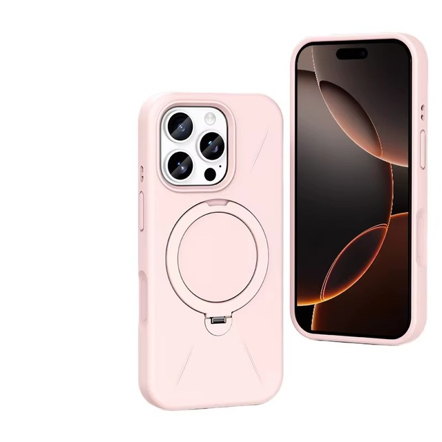 Luxury Magnetic Wireless Hard Case with Camera Lens Kickstand Protective Shockproof Cover for iPhone 17 Pro Max 16
