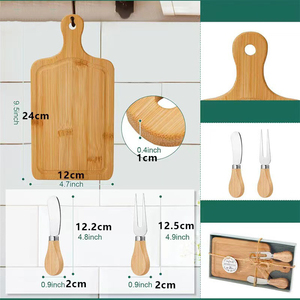 <span class=keywords><strong>Plateau</strong></span> à nourriture miniature en bambou avec boîte cadeau et ensemble <span class=keywords><strong>de</strong></span> couteaux à <span class=keywords><strong>fromage</strong></span> pour mariage, <span class=keywords><strong>anniversaire</strong></span> - Product Image 5