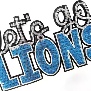 <span class=keywords><strong>Patch</strong></span> en sequins géants LIONS en stock usine, applique lettre scintillante pour le spirit d'équipe, thermocollant pour veste et sweat à capuche, vente en gros - Product Image 6