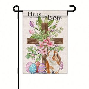Custom Logo 12x18 Inches Double-Sided Garden <b>Flag</b> for Happy Easter Decor Single-Sided Garden Ornament - Product Image 3