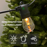 Guirlande lumineuse solaire extérieure S14 de 48 pieds pour l'éclairage des fêtes, guirlande lumineuse de jardin alimentée par l'énergie solaire avec ampoules LED Edison, étanche pour l'extérieur