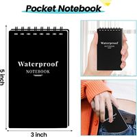 Bloc-notes de poche étanche, petit bloc-notes en papier pierre à spirale supérieure, mini carnet de poche, petits blocs-mémo pour l'extérieur