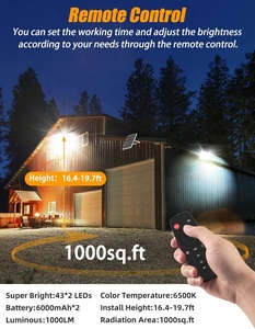 Đèn Pha Chống Nước Điều Khiển Từ Xa Đèn Pha Năng Lượng Mặt Trời Ngoài Trời Led 25W <span class=keywords><strong>40W</strong></span> 60W 100W 200W 300W Vườn Đường - Product Image 5