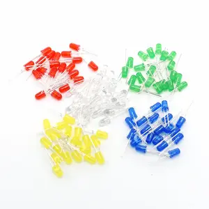 Diodos LED de 3mm y 5mm, diodo DIP rojo, amarillo, verde, blanco y azul, diodo emisor de luz LED para luces indicadoras de circuito PCB DIY