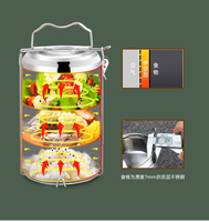Zhenneng Boîte à lunch ronde multicouche en acier inoxydable 304 isolée de qualité alimentaire Tiffin Portable avec couvercle pour étudiants enfants