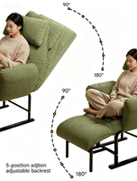Fauteuil inclinable pour étudiants avec siège convertible en lit, accoudoirs transformables, idéal pour la sieste ou l'étude au bureau
