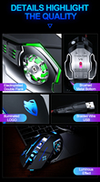 Souris de jeu V6 personnalisée très vendue, haute qualité, portable, mini USB, rétroéclairée LED, antidérapante, rechargeable, pour bureau, DPI 1600