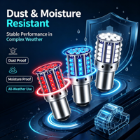 Ampoule LED pour voiture 3030-44SMD 6000K Blanc Rouge Bleu 360 °   Feu arrière de freinage et de position latérale 12V