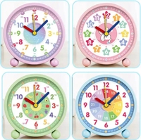 Jam Alarm Desktop anak-anak kartun Analog jam Digital Quartz senyap pembelajaran pendidikan dini cantik senyap tampilan Digital lampu malam senyap