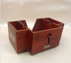 Natural Beech Wood Material <strong>Kitchen</strong> and Bar Table Top Wooden Condiment Storage Box with Chalkboard - Product Image 3