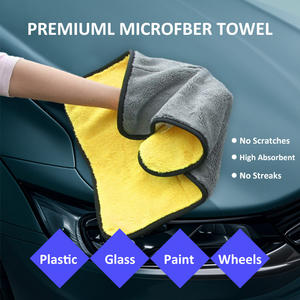 Serviette en microfibre certifiée OEKO-TEX pour le lavage de voiture, absorbante, séchage rapide, sans peluches, en polaire corail - Product Image 3