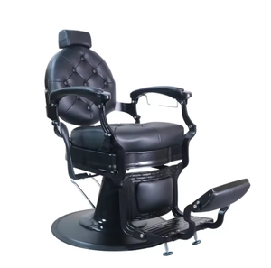 Fauteuil de Barbier Hydraulique de Luxe Rétro pour Salon de Coiffure, Inclinable, pour Coupe de Cheveux, Toilettage et Massage, en Cuir, Idéal pour Usage en Salle de Sport - Product Image 2