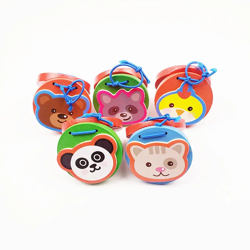 Factory direct sales orff music instrument wooden castanets toy for baby kids children
