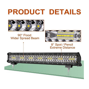 Barre lumineuse <span class=keywords><strong>LED</strong></span> universelle 140W, projecteur/éclairage de zone, <span class=keywords><strong>triple</strong></span> éclairage pour véhicules tout-terrain, ATV, UTV, SUV - Product Image 2