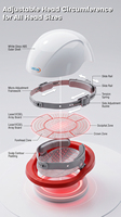Helm Laser Cap 352pcs Dioda VCSEL 650nm Kontrol APP Terapi Cahaya Merah Empat Zona Perawatan Kulit Kepala