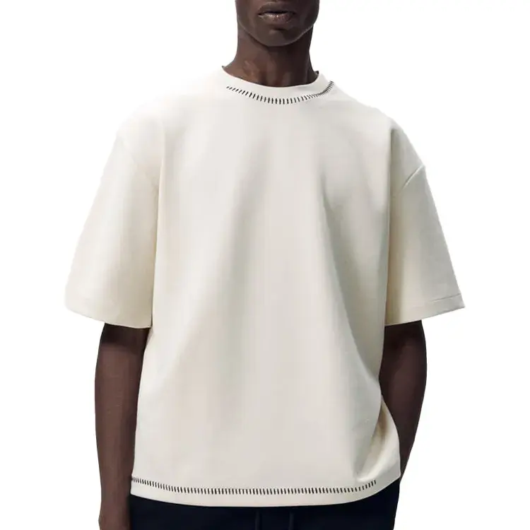 TS2195 남자 100% 면 고품질 프랑스 테리 크루 넥 드롭 어깨 풀오버 스웨트 셔츠 사용자 정의 로고 특대 스웨터