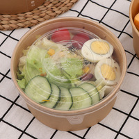 Biologisch Afbreekbaar Wegwerp Kraftpapier Suikerriet Bagasse Fruit Papier Salade Verpakking Pokecustom Afdrukken Voedsel Verpakking Kom