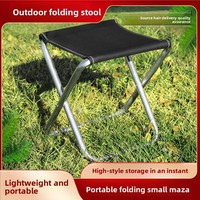 Petit tabouret pliant en acier carbone pour l'extérieur, idéal pour le camping, les pique-niques et la pêche