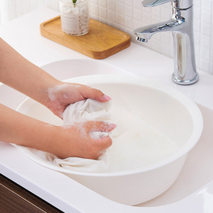 Baby Bath Basin Large Size Thickened Plastic Multifunctional For Newborns And Children Solid Color Oval Shape - Product Image 5