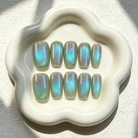 Lot de 10 faux ongles press-on faits à la main en acrylique de haute qualité, motifs amande et carrés, mélangés aléatoirement