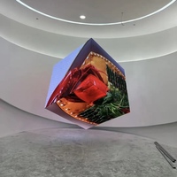 Écran LED cube 3D haute résolution personnalisé P2.5mm, affichage rotatif couleur intégrale, lecteur multimédia mural vidéo automatique, extérieur IP65