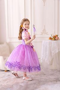 TV Movie Cosplay Costume Filles Princesse Robe Sofia Raiponce Dress up Costume <span class=keywords><strong>Tangled</strong></span> Halloween Noël Fantaisie Dentelle Tutu Robe - Product Image 3