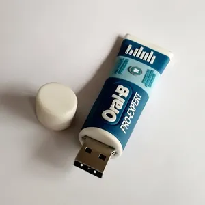 Creative toothpaste usb flash drive, tooth shape usb pen drive, custom usb memory stick with keychain
