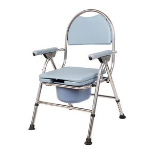 เก้าอี้นั่งชักโครกสแตนเลสพับได้แบบพกพาสำหรับใช้ในบ้านพร้อมถัง - Product Image 2