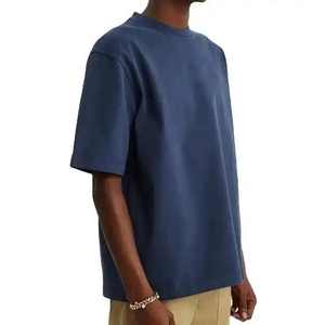 T-shirt uni 100% coton lourd avec logo personnalisé T-shirt oversize vierge avec logo imprimé personnalisé unisexe pour hommes - Product Image 2