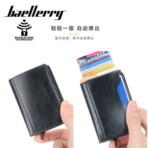 Baellerry Men's Card Holder PU Leather Multi Slot Anti Magnetic Credit Card <b>Case</b> Slim Wallet For Everyday Use - Product Image 2