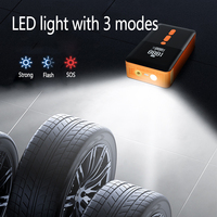 Batterie externe portable 12000mAh, démarreur de secours, compresseur d'air, gonfleur de pneus de voiture avec moniteur de pression des pneus 150psi