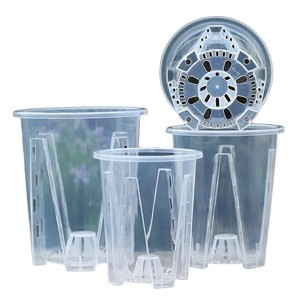 Ventes directes d'usine 3.5 4 5.5 pouces d'épaisseur en plastique Transparent circulaire papillon orchidée respiration fente jardin plante orchidée bassin - Product Image 5