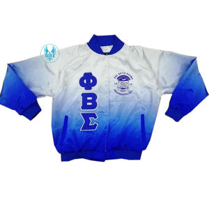 Chaqueta de bombardero reflectante Phi Beta Sigma, chaqueta de satén para hombre de fraternidad | Chaqueta de bombardero bordada de fraternidad PBS, forro personalizado - Product Image 3