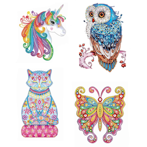 R-ST001-007 enfants jouet éducatif hauteur tableau de croissance autocollant mural 5D diamant peinture <span class=keywords><strong>Animal</strong></span> gemme autocollant en plastique - Product Image 1