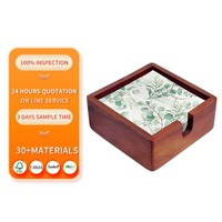 Carré Acacia Cocktail Papier Porte-Serviettes En Bois Plat Serviette Plateau Caddy Pour Cuisine Décor Restaurant Comptoir Bar Accessoires