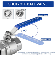 Válvula de bola de paso completo de 1-1/2'' NPT hembra de acero al carbono fundido de alta resistencia para tuberías de agua, aceite y gas con manija WOG1000 (2 piezas) OEM 650