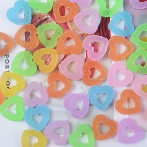 Mixed Flat Back Heart Shape Simulation Soft French Gummy Candy Resin Cabochons Miniature Dollhouse Decoration