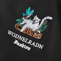 Veste de baseball pour homme avec broderie animale, col côtelé à rayures colorées, fermeture éclair intégrale, veste bomber décontractée légère
